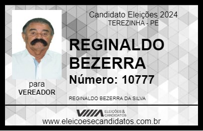 Candidato REGINALDO BEZERRA 2024 - TEREZINHA - Eleições