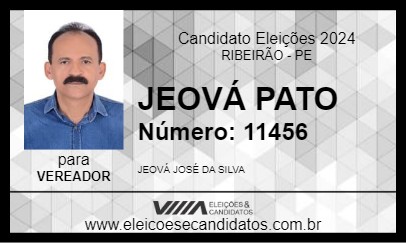 Candidato JEOVÁ PATO 2024 - RIBEIRÃO - Eleições