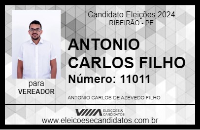 Candidato ANTONIO CARLOS FILHO 2024 - RIBEIRÃO - Eleições