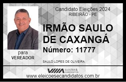 Candidato SAULO DE CAXANGÁ 2024 - RIBEIRÃO - Eleições