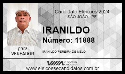 Candidato IRANILDO 2024 - SÃO JOÃO - Eleições