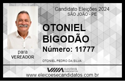 Candidato OTONIEL BIGODÃO 2024 - SÃO JOÃO - Eleições