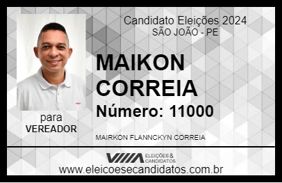 Candidato MAIKON CORREIA 2024 - SÃO JOÃO - Eleições