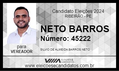 Candidato NETO BARROS 2024 - RIBEIRÃO - Eleições