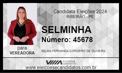 Candidato SELMINHA DO RESTAURANTE 2024 - RIBEIRÃO - Eleições