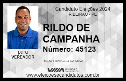 Candidato RILDO DE CAMPANHA 2024 - RIBEIRÃO - Eleições