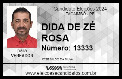 Candidato DIDA DE ZÉ ROSA 2024 - TACAIMBÓ - Eleições