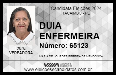 Candidato DUIA ENFERMEIRA 2024 - TACAIMBÓ - Eleições