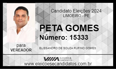 Candidato PETA GOMES 2024 - LIMOEIRO - Eleições