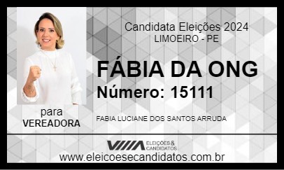 Candidato FÁBIA DA ONG 2024 - LIMOEIRO - Eleições