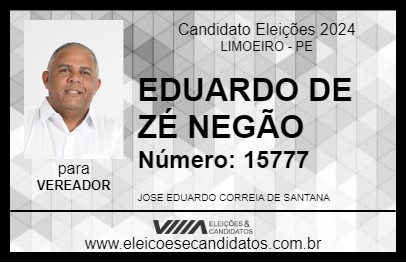 Candidato EDUARDO DE ZÉ NEGÃO 2024 - LIMOEIRO - Eleições