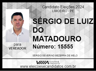 Candidato SÉRGIO DE LUIZ DO MATADOURO 2024 - LIMOEIRO - Eleições