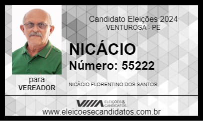 Candidato NICÁCIO 2024 - VENTUROSA - Eleições