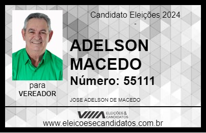 Candidato ADELSON MACEDO 2024 - VENTUROSA - Eleições