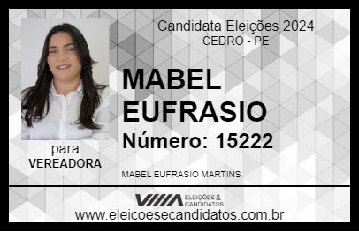 Candidato MABEL EUFRASIO 2024 - CEDRO - Eleições