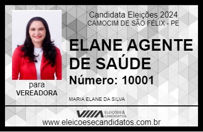 Candidato ELANE AGENTE DE SAÚDE 2024 - CAMOCIM DE SÃO FÉLIX - Eleições