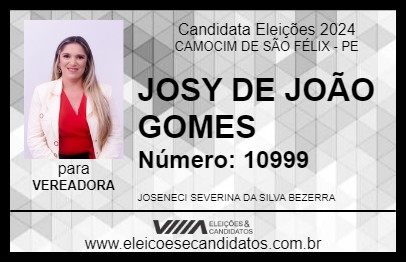 Candidato JOSY DE JOÃO GOMES 2024 - CAMOCIM DE SÃO FÉLIX - Eleições