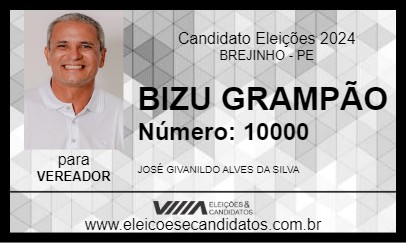 Candidato BIZU GRAMPÃO 2024 - BREJINHO - Eleições