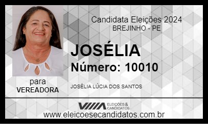 Candidato JOSÉLIA 2024 - BREJINHO - Eleições