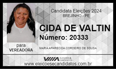 Candidato CIDA DE VALTIN 2024 - BREJINHO - Eleições