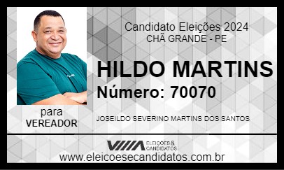 Candidato HILDO MARTINS 2024 - CHÃ GRANDE - Eleições