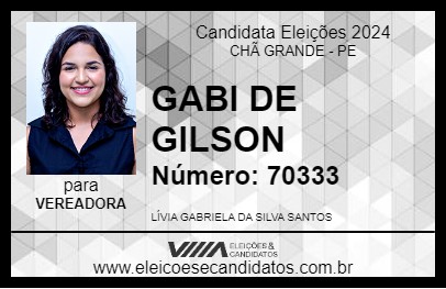 Candidato GABI DE GILSON 2024 - CHÃ GRANDE - Eleições