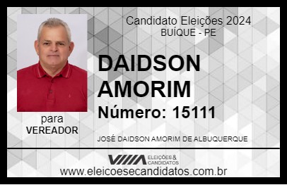 Candidato DAIDSON AMORIM 2024 - BUÍQUE - Eleições