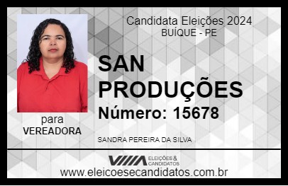 Candidato SAN PRODUÇÕES 2024 - BUÍQUE - Eleições