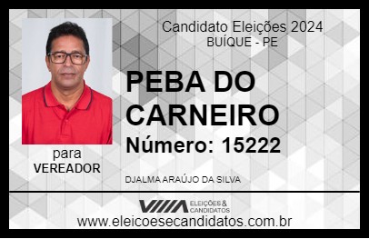 Candidato PEBA DO CARNEIRO 2024 - BUÍQUE - Eleições