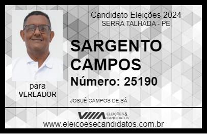 Candidato SARGENTO CAMPOS 2024 - SERRA TALHADA - Eleições