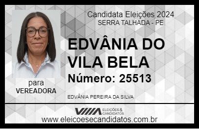 Candidato EDVÂNIA DO VILA BELA 2024 - SERRA TALHADA - Eleições