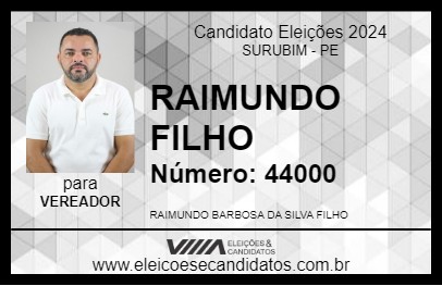 Candidato RAIMUNDO FILHO 2024 - SURUBIM - Eleições