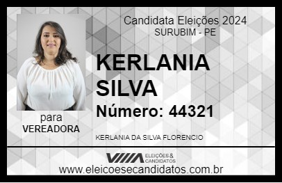 Candidato KERLANIA SILVA 2024 - SURUBIM - Eleições