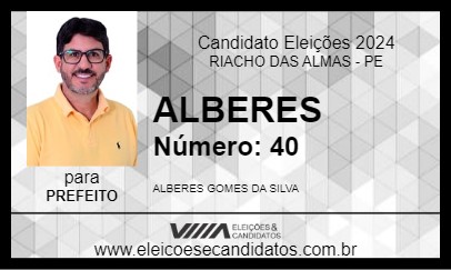 Candidato ALBERES 2024 - RIACHO DAS ALMAS - Eleições