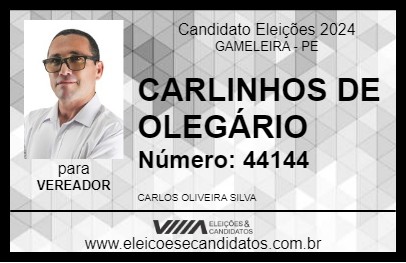 Candidato CARLINHOS DE OLEGÁRIO 2024 - GAMELEIRA - Eleições