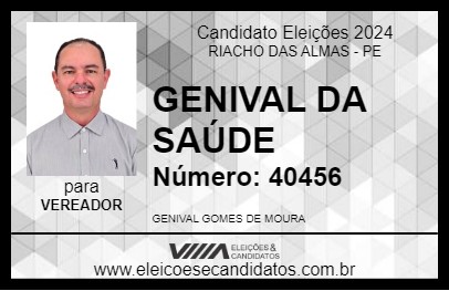 Candidato GENIVAL DA SAÚDE 2024 - RIACHO DAS ALMAS - Eleições