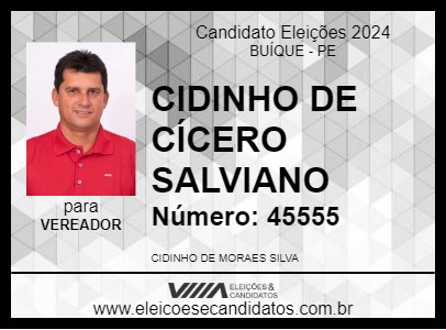 Candidato CIDINHO DE CÍCERO SALVIANO 2024 - BUÍQUE - Eleições