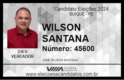 Candidato WILSON SANTANA 2024 - BUÍQUE - Eleições