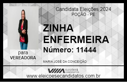 Candidato ZINHA ENFERMEIRA 2024 - POÇÃO - Eleições