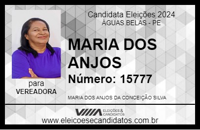 Candidato MARIA DOS ANJOS 2024 - ÁGUAS BELAS - Eleições