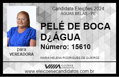 Candidato PELÉ DE BOCA D ÁGUA 2024 - ÁGUAS BELAS - Eleições