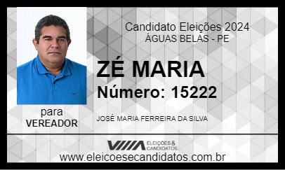 Candidato ZÉ MARIA 2024 - ÁGUAS BELAS - Eleições