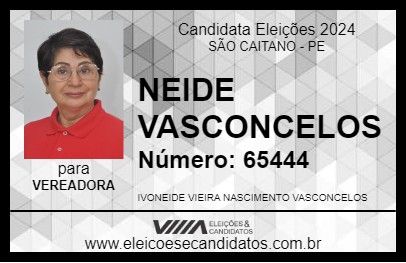 Candidato NEIDE VASCONCELOS 2024 - SÃO CAITANO - Eleições