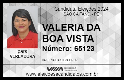 Candidato VALERIA DA BOA VISTA 2024 - SÃO CAITANO - Eleições