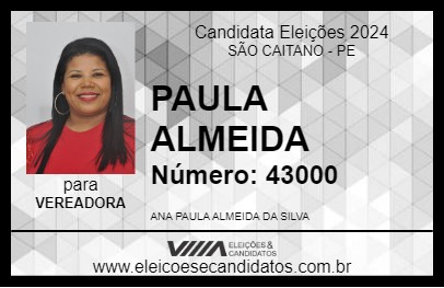 Candidato PAULA ALMEIDA 2024 - SÃO CAITANO - Eleições