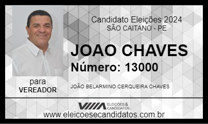 Candidato JOAO CHAVES 2024 - SÃO CAITANO - Eleições