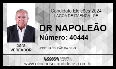 Candidato DR NAPOLEÃO 2024 - LAGOA DE ITAENGA - Eleições