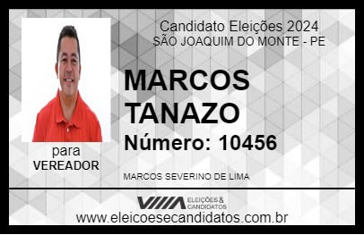 Candidato MARCOS TANAZO 2024 - SÃO JOAQUIM DO MONTE - Eleições