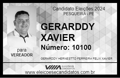 Candidato GERARDDY XAVIER 2024 - PESQUEIRA - Eleições