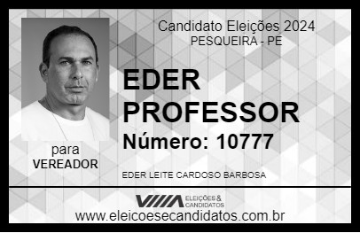 Candidato EDER PROFESSOR 2024 - PESQUEIRA - Eleições